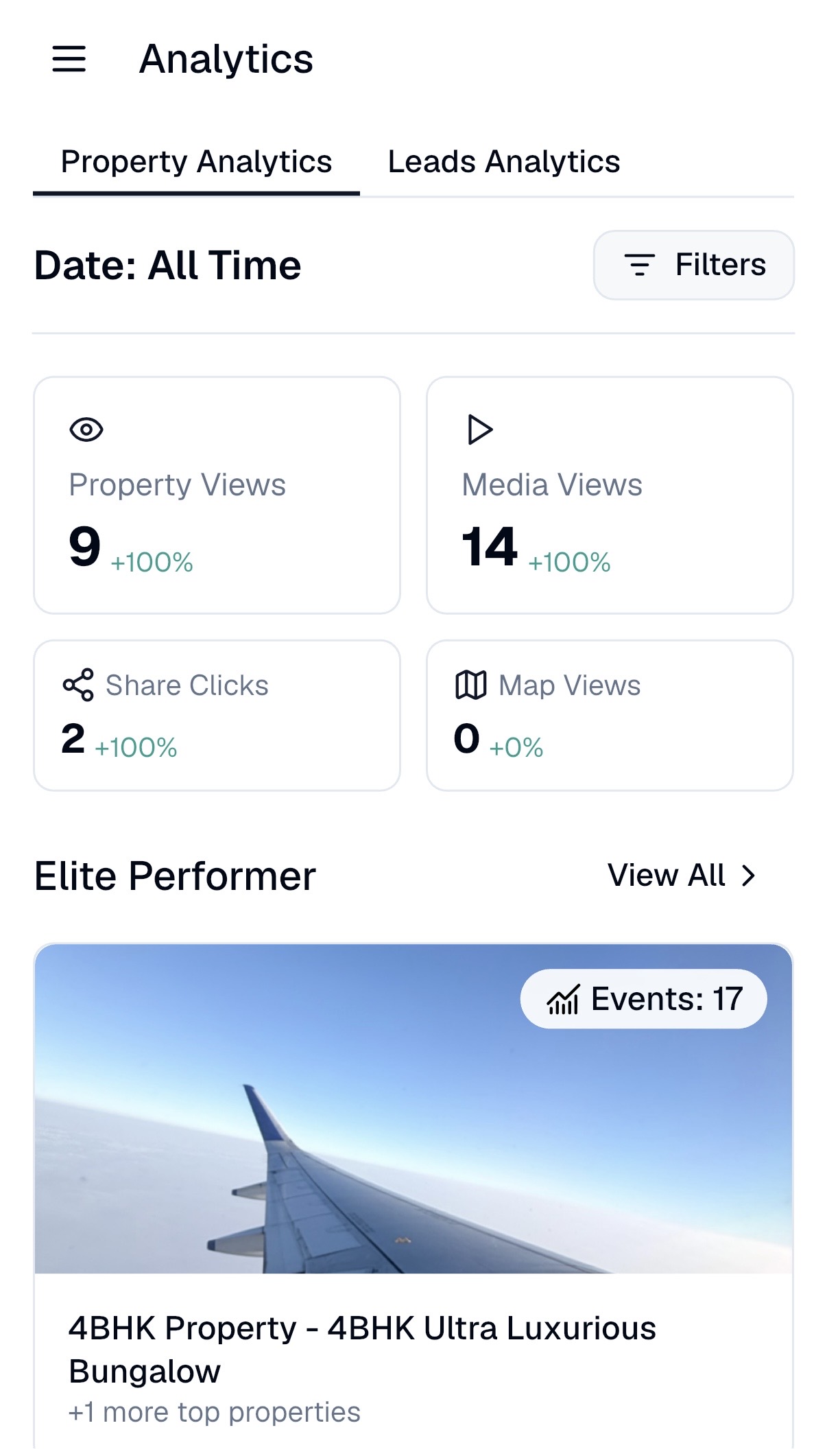 Property analytics mockup